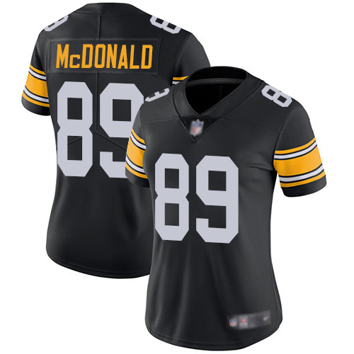 Women Pittsburgh Steelers Football 89 Limited Black Vance McDonald Alternate Vapor Untouchable Nike NFL Jersey